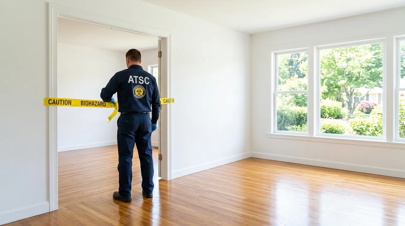Certified biohazard cleanup crew performing Crime Scene Cleanup in Portage
